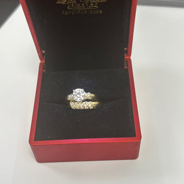 Yellow Gold zirconia Wedding Ring Set