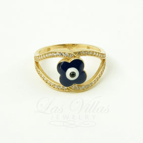 Las Villas Jewelry Womens Ring Women's Evil eye ring in 10K