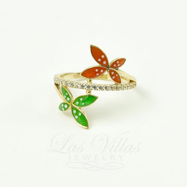 Las Villas Jewelry Womens Ring Women's fancy butterfly ring in 10K