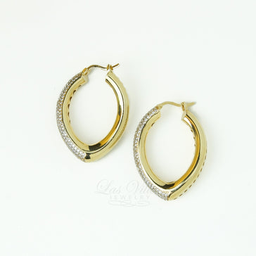 Las Villas Woman Earrings 14K Stylish tube Hoop earrings