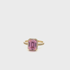 Elegant Pink Gemstone Ring 14k #7
