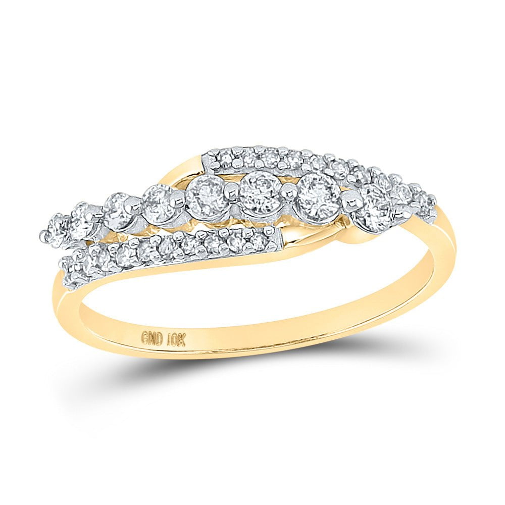 gnd diamond band 10kt yellow gold womens round diamond band ring 1 3 cttw