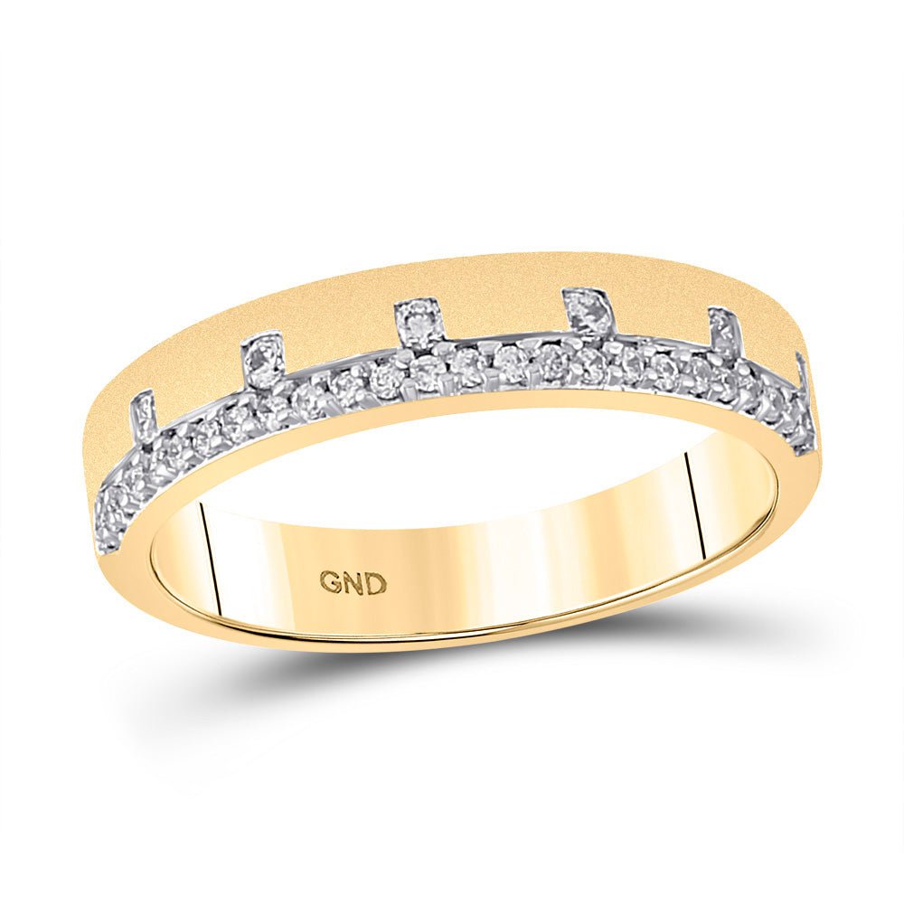GND Diamond Band 14kt Yellow Gold Womens Round Diamond Band Ring 1/4 Cttw
