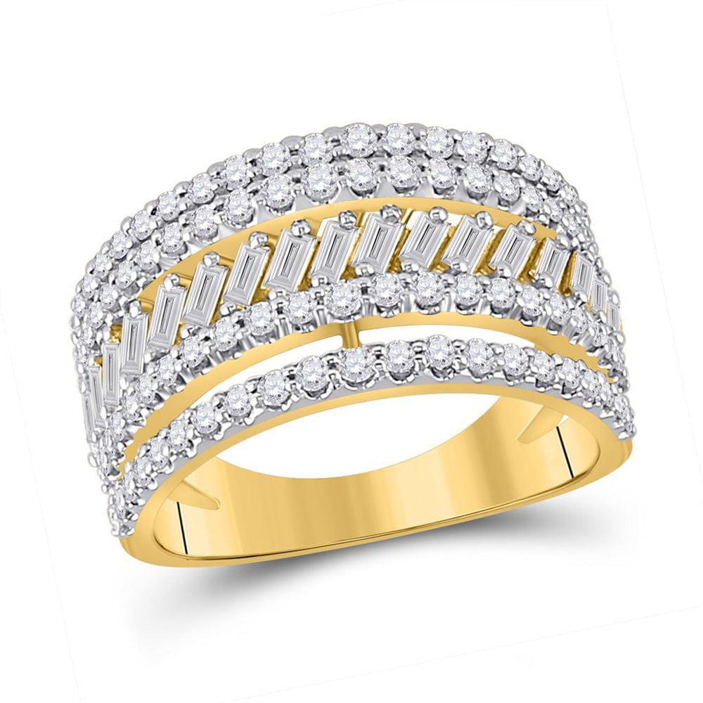 GND Diamond Band 14kt Yellow Gold Womens Round Diamond Right-Hand Anniversary Ring 1 Cttw