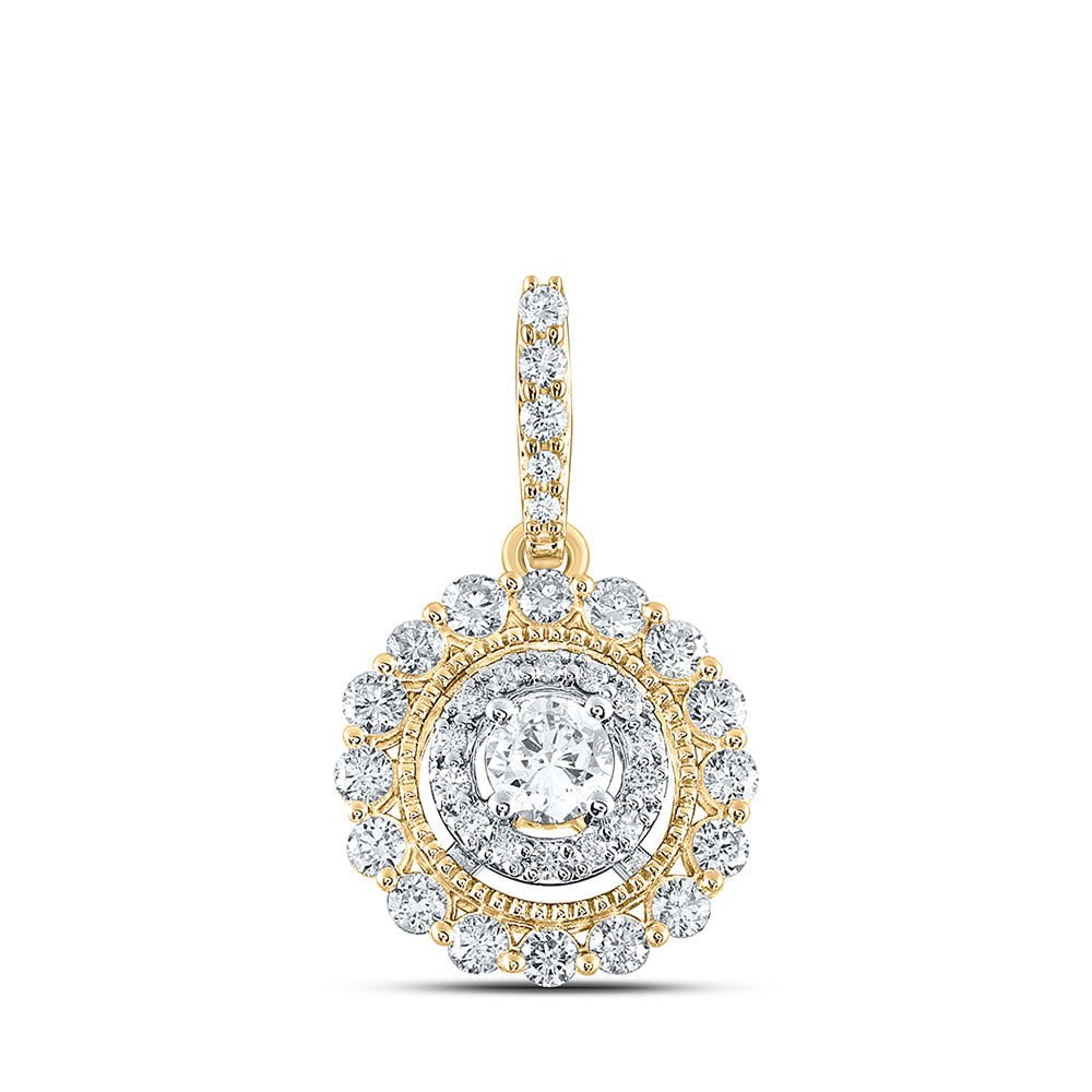 GND Diamond Fashion Pendant 10kt Yellow Gold Womens Round Diamond Fashion Pendant 3/4 Cttw