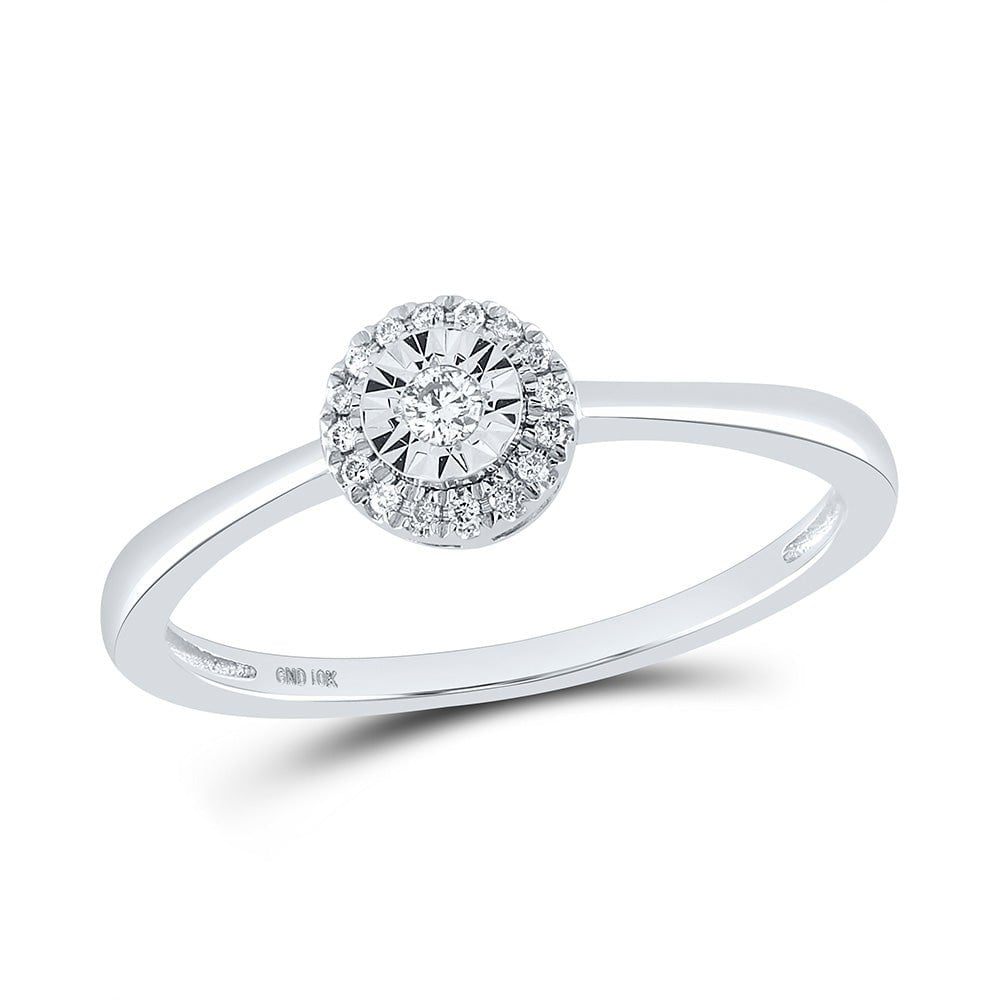 GND Diamond Fashion Ring 10kt White Gold Womens Round Diamond Fashion Ring 1/12 Cttw