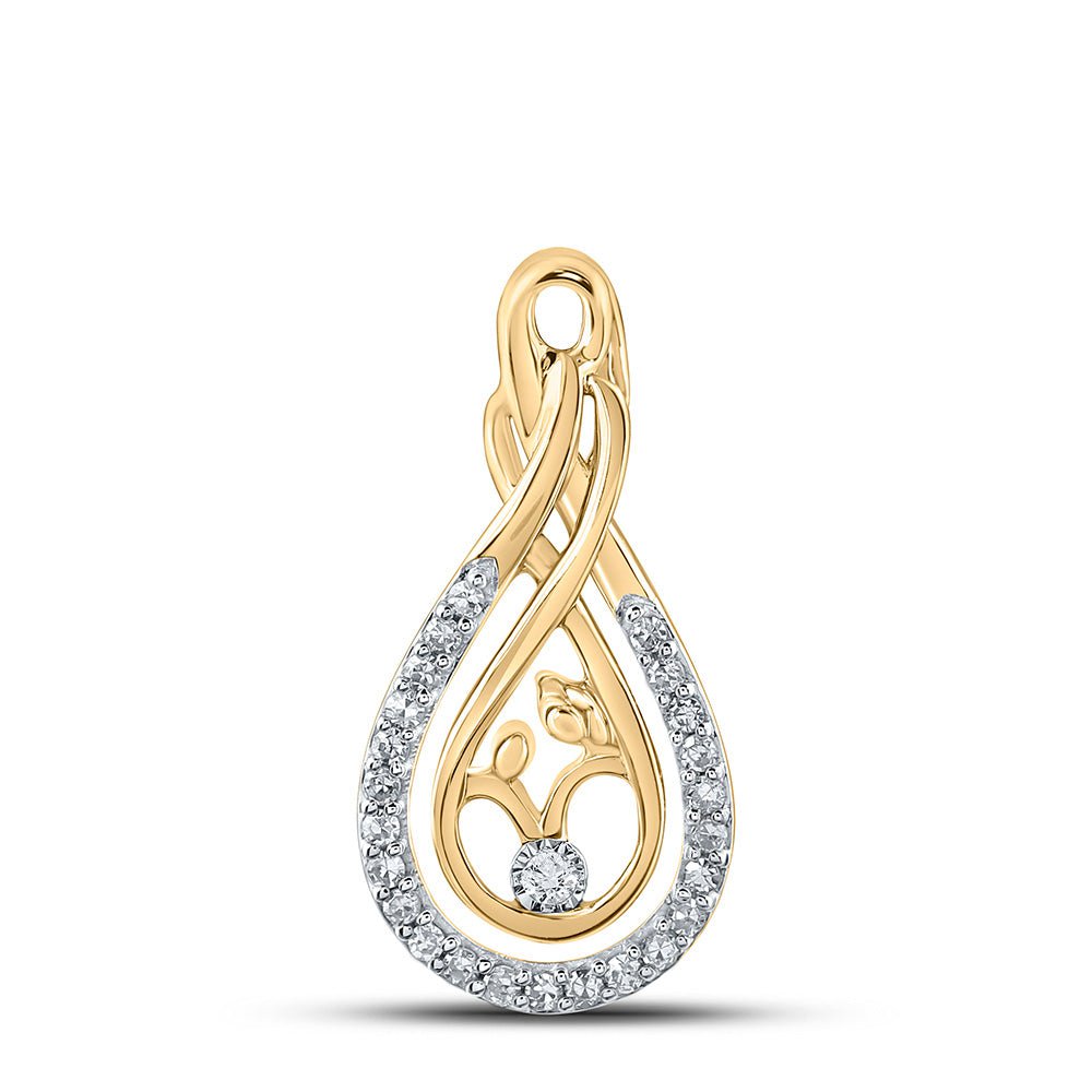 Nice newest 10k Gold Diamond Mom Pendant for Women