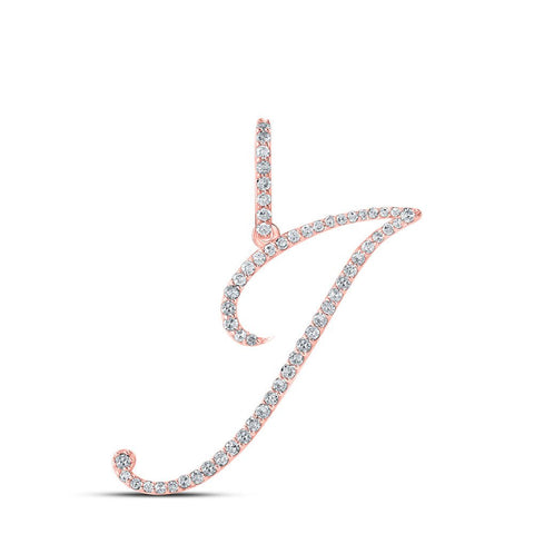 The Diamond Deal 10kt Rose Gold Womens Round Diamond Initial buy P Letter Pendant 1/10 Cttw