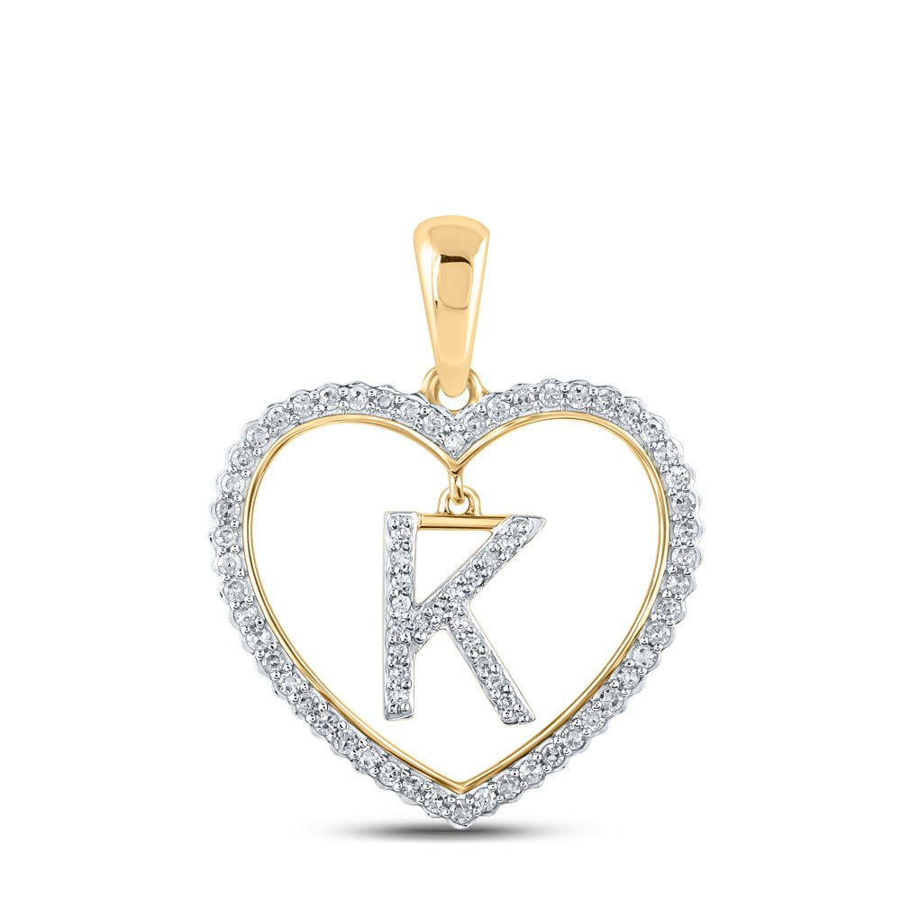 10kt on sale real gold heart initial A pendant