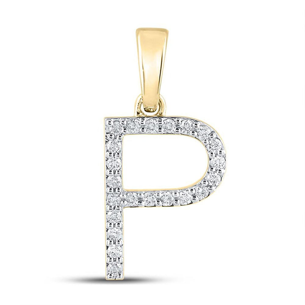 V Initial Pendant in 10kt Yellow Gold