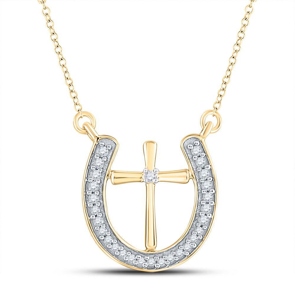 Melissa Joy Manning 14ct Gold Diamond Horseshoe Necklace | Liberty