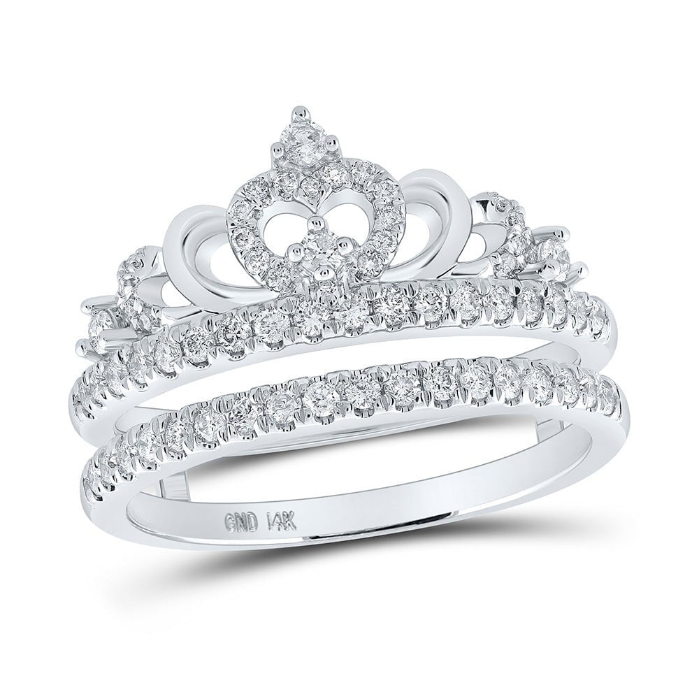 14kt White Gold Diamond Ring Guard