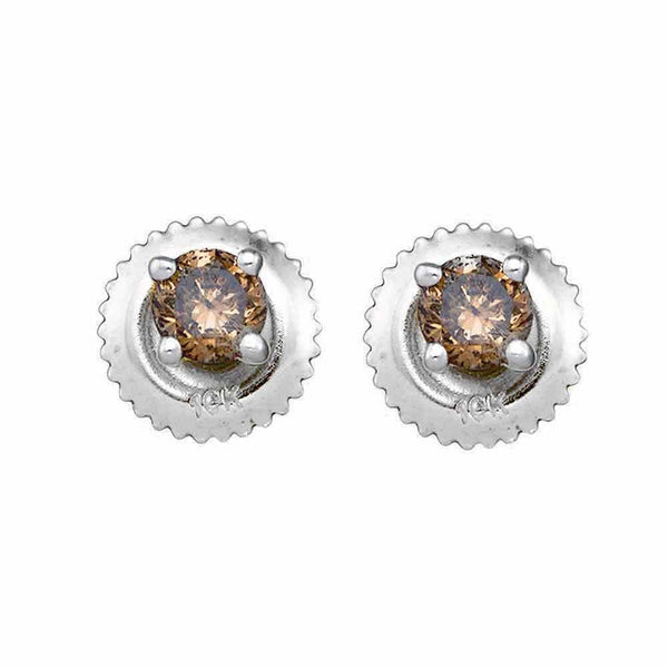 The Diamond Deal 10kt White Gold store Womens Round Diamond Square Earrings 1/2 Cttw