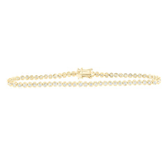 GND Diamond Tennis Bracelet 10kt Yellow Gold Womens Round Diamond Tennis Bracelet 7/8 Cttw
