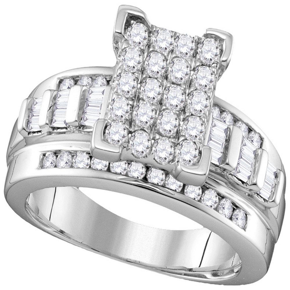 GND Engagement Bridal Ring 10kt White Gold Round Diamond Bridal Wedding Engagement Ring 7/8 Cttw