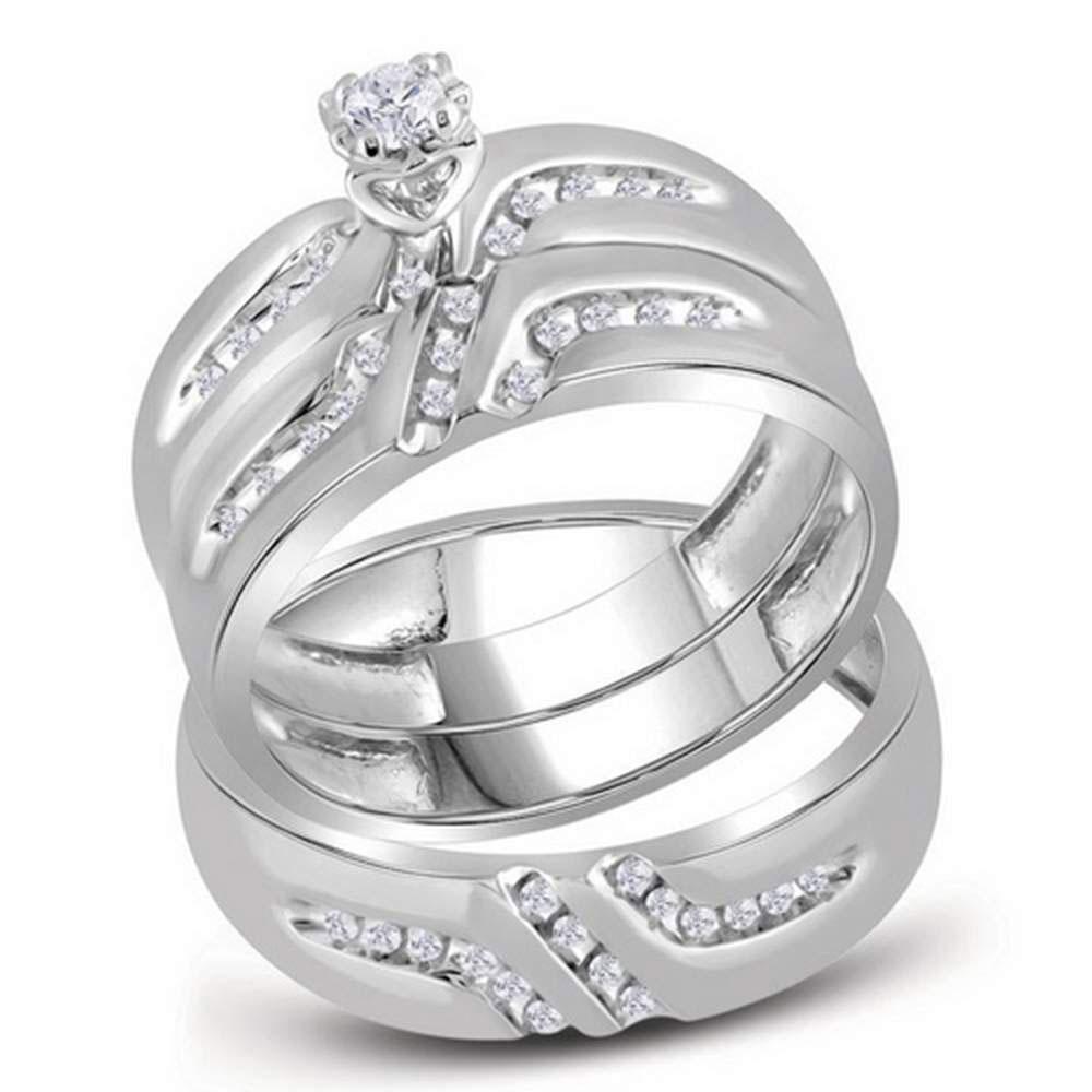 Trio ring store sets white gold