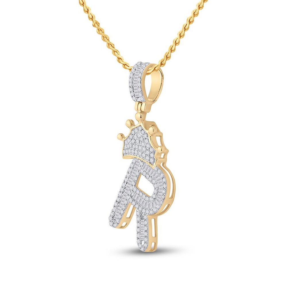 Men's Diamond (5/8 Ct. t.w.) Crown Key Pendant in 10K Yellow Gold - Yellow