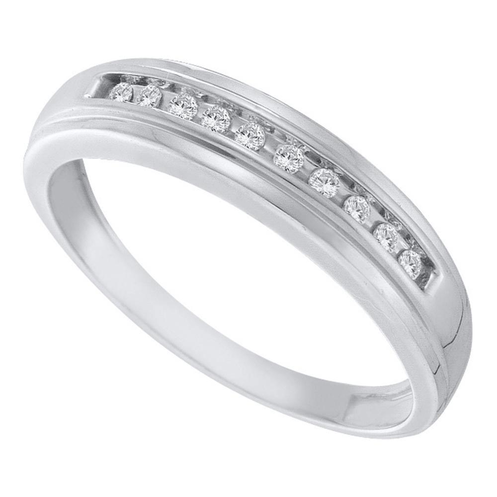 10kt white gold diamond band Clearance