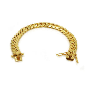 14K Chunky Cuban Link Chain Bracelet 14K Yellow Gold / 7.5 Inches by Baby Gold - Shop Custom Gold Jewelry