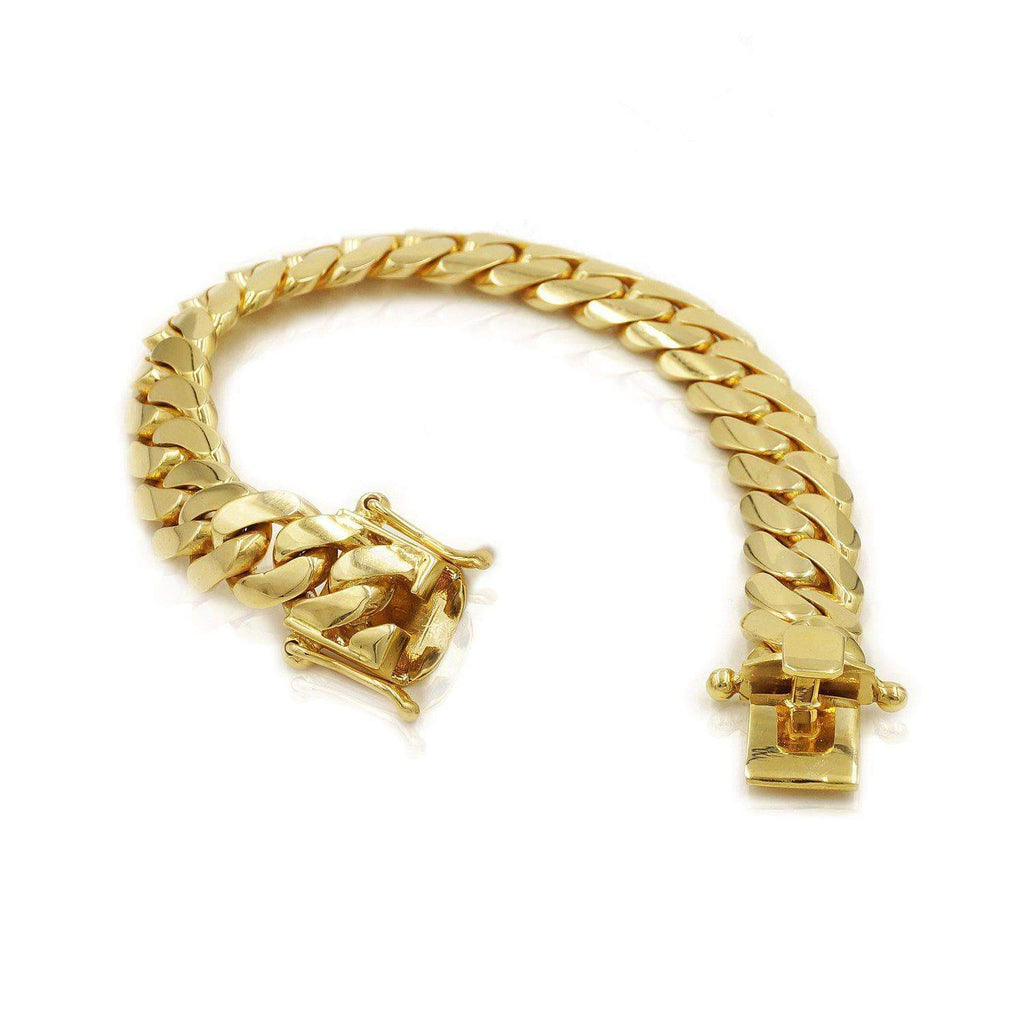 10K Yellow Gold Miami Cuban Link Chain Bracelet