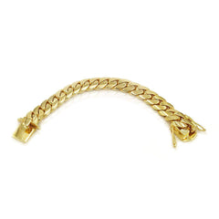 10mm Solid Cuban Link Bracelet in 14K Yellow Gold - Las Villas Jewelry