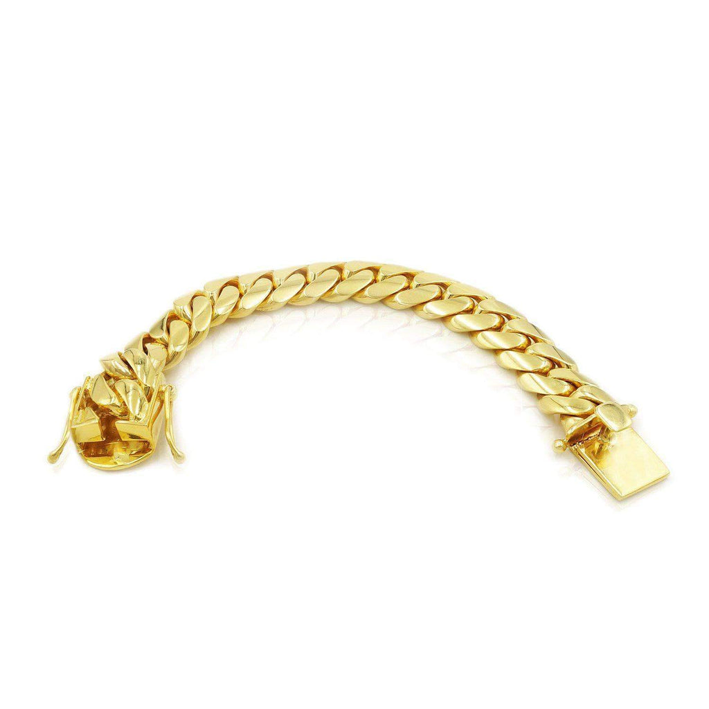 18mm Solid Cuban Link Bracelet in 14K Yellow Gold - Las Villas Jewelry ...