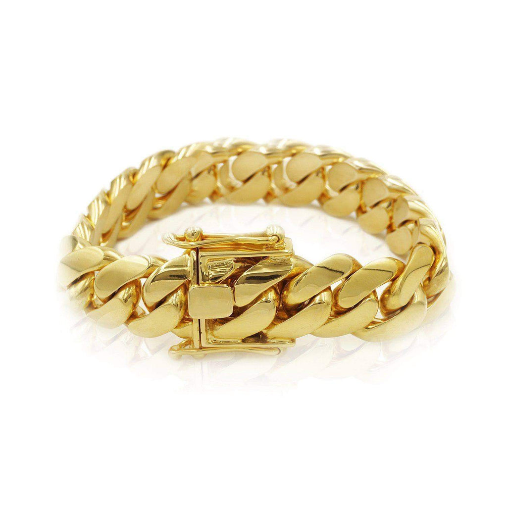 Jared The Galleria Of Jewelry Men's Cuban Link Chain Bracelet 10K Yellow  Gold 8.5