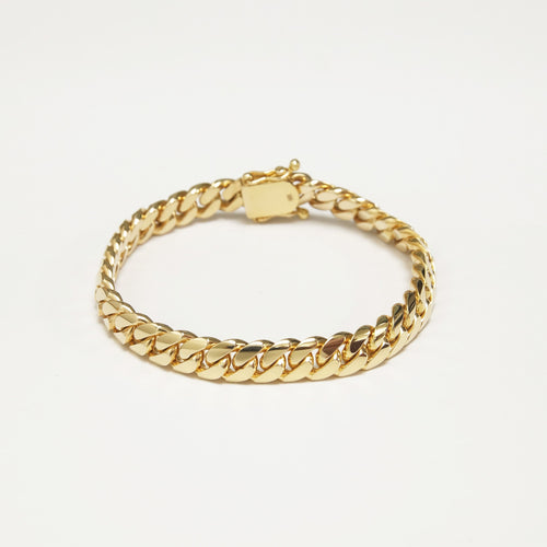 Las Villas Cuban Link Bracelet 9mm Solid Cuban Link Bracelet in 10K Yellow Gold