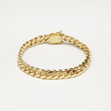 9mm Solid Cuban Link Bracelet in 14K Yellow Gold