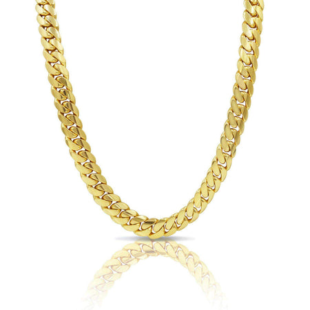 14mm Cuban Link Chain in 14K Solid Gold