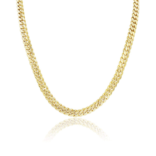 Las Villas Cuban Link Chain 9mm Cuban Link Chain in 14K Solid Gold