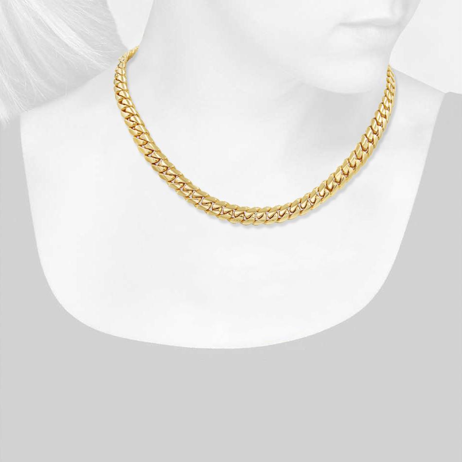 Cuban Link Choker in 14K Solid Gold - Main Image