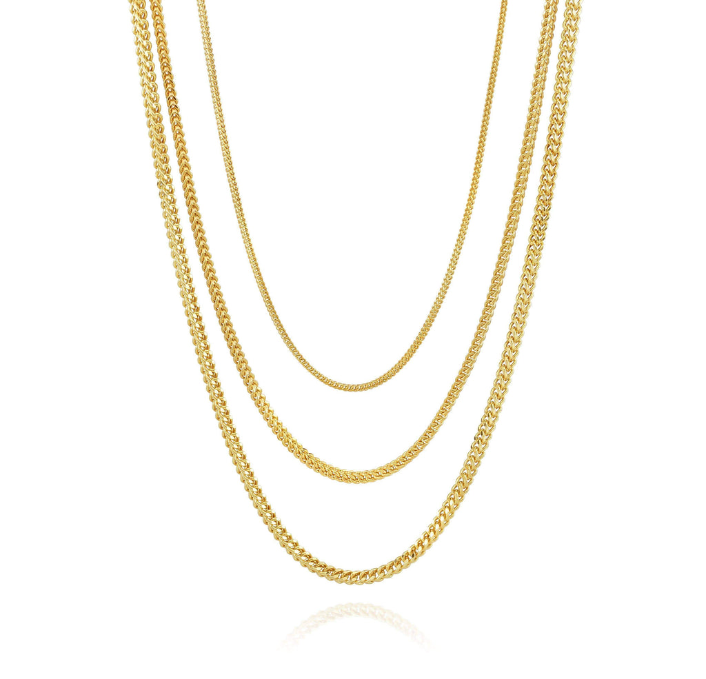 Real 10k Yellow Gold Franco Chain Necklace Men Women Strong 10kt