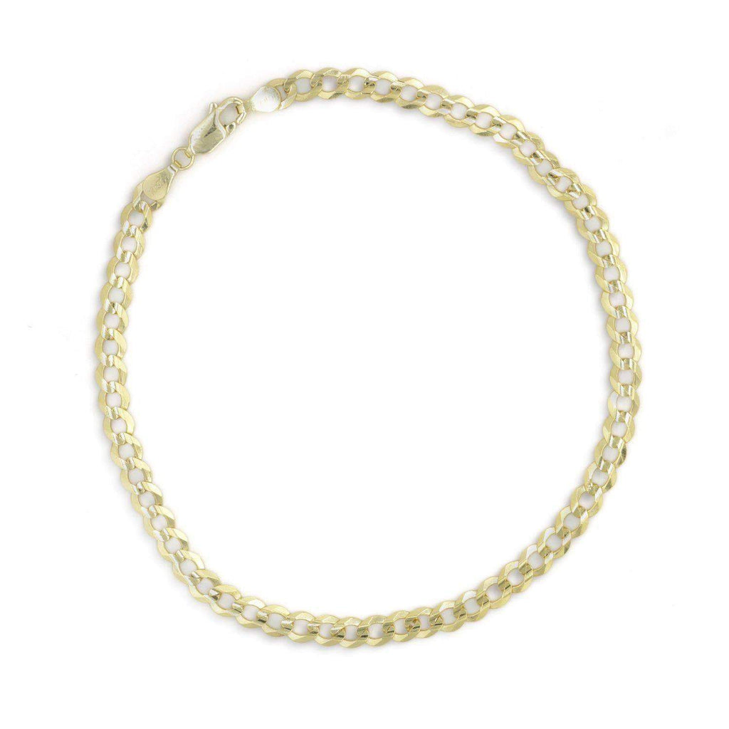 Las Villas Jewelry Curb Link Bracelet 7mm Flat Curb Link Bracelet in 10K Gold