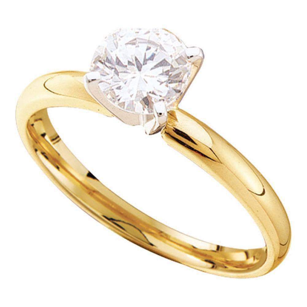 14kt Yellow Gold Womens Round Diamond Solitaire Bridal Wedding Engagement Ring 1/6 Cttw