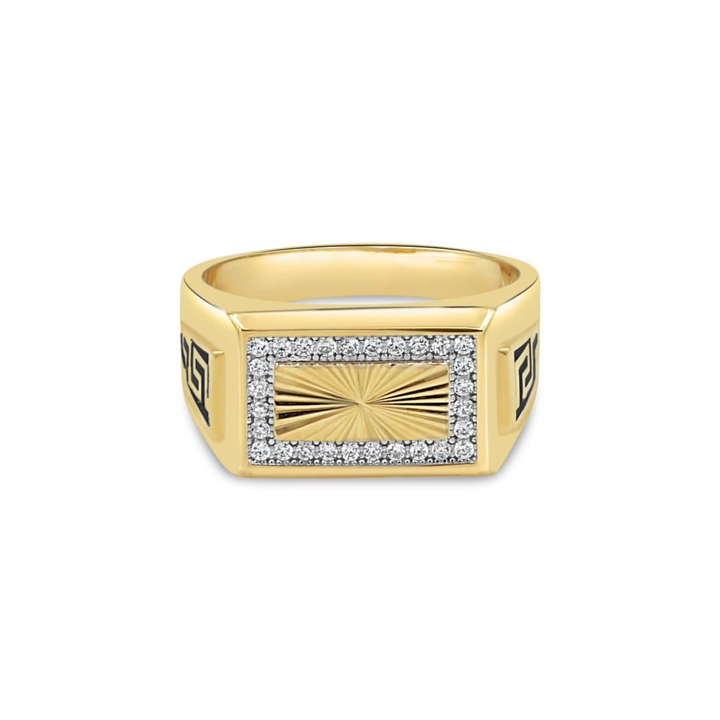 Las Villas Jewelry Men's Big Look Rings Men's Fashion ring with CZ in 14kt Gold