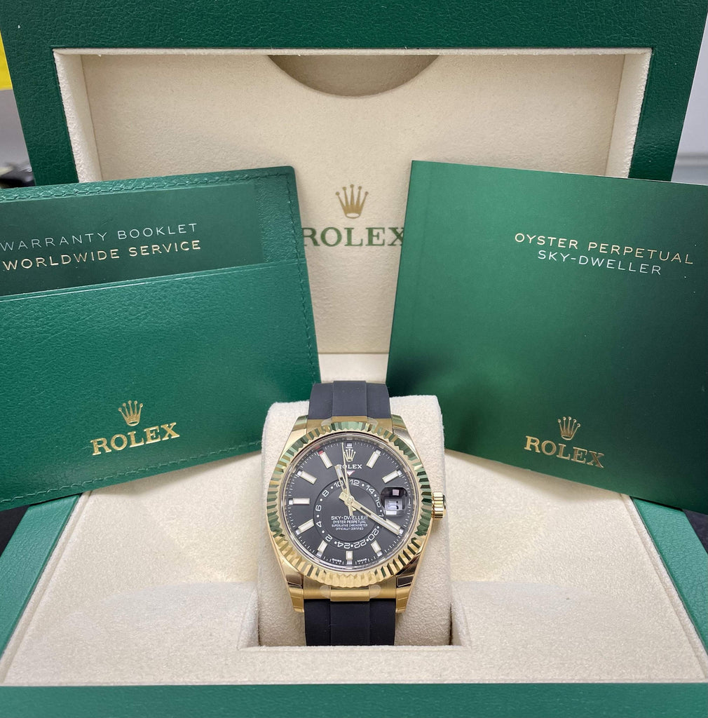 Las Villas Jewelry Watch Rolex Sky-Dweller Yellow Gold/Oysterflex 326238
