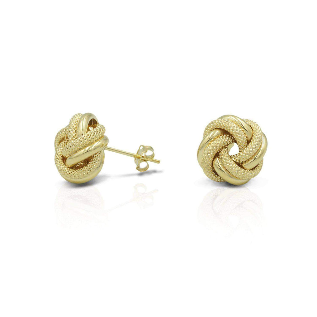 Love Knot Womens Stud Earrings in 10kt Italian Gold