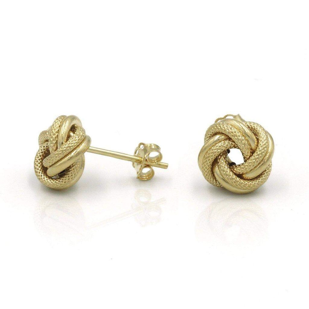 Love Knot Womens Stud Earrings in 10kt Italian Gold