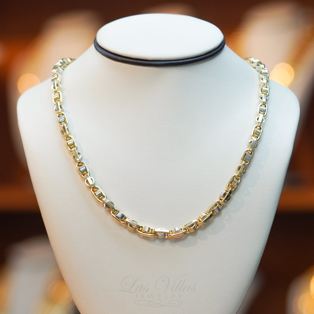 Las Villas Jewelry Women's Choker Necklaces Fancy link Necklace in 14Kt Gold