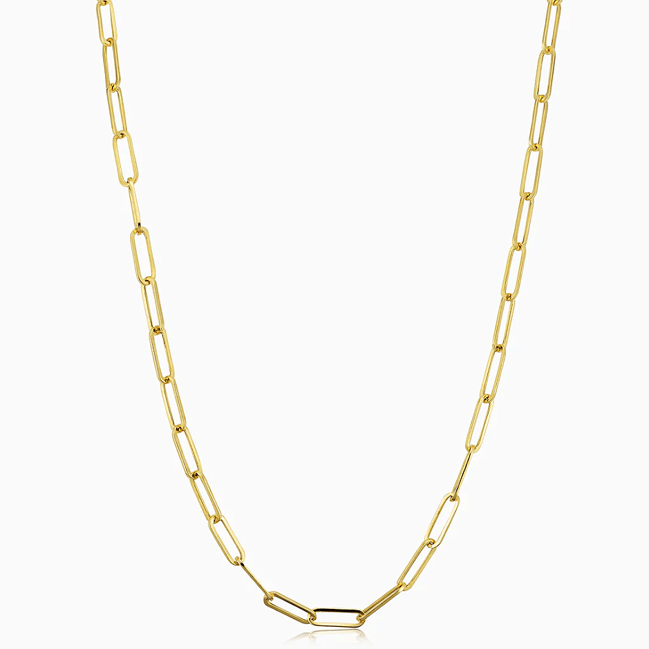 Las Villas Jewelry Women's Choker Necklaces Paper clip Necklace in 10Kt Gold