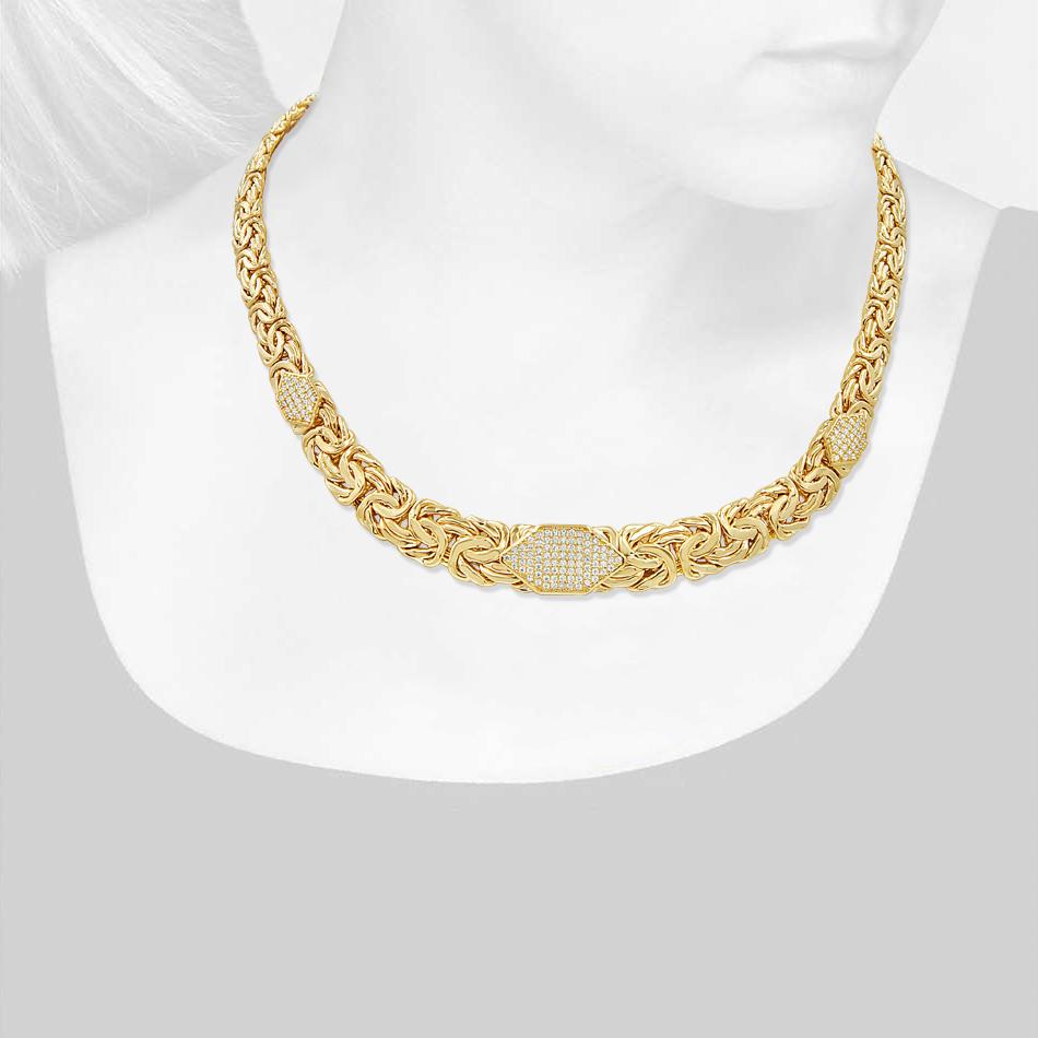 Fancy link Necklace & Bracelet Set in 14Kt Gold