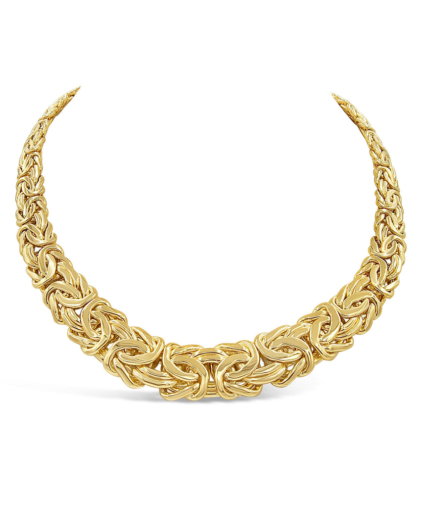 Las Villas Jewelry Women's Choker Necklaces Women's Byzantine Fancy Necklace in 14Kt Gold
