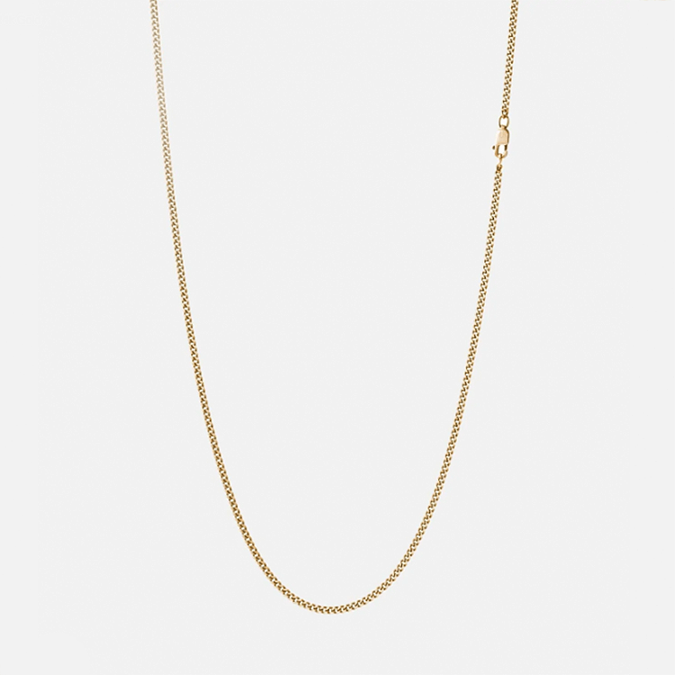 2mm Micro Cuban Link Chain in 14K Solid Yellow Gold Cadena Cubana Las Villas Jewelry