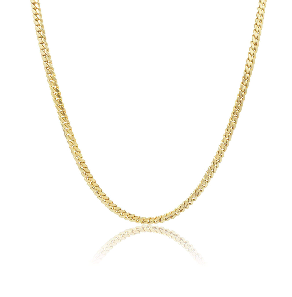 Las Villas Micro Cuban Link Chain 5mm Micro Cuban Link Chain in 10K Solid Yellow Gold