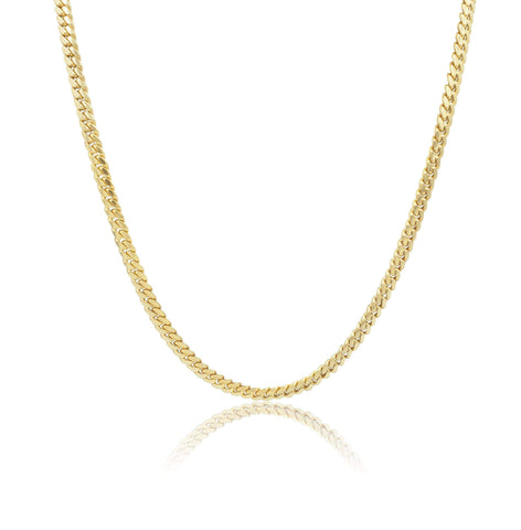 Gold Plated Stainless Steel 20 Inch Cuban Link Chain Necklace - 5mm Wide, 316L, Unisex With Box