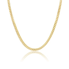 6mm Micro Cuban Link Chain in 10K Solid Yellow Gold | Las Villas Jewelry