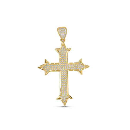 Cross Gold Pendant with CZ in 10K Yellow Gold