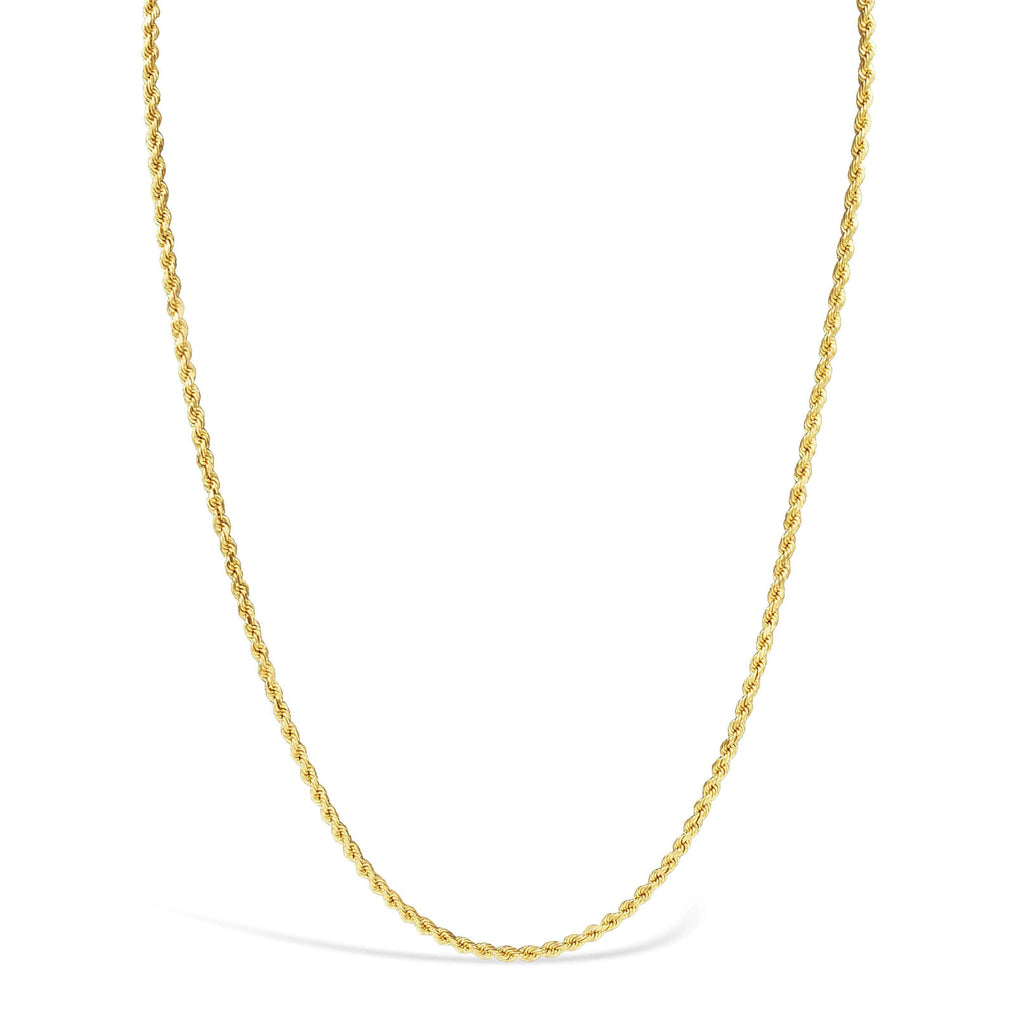 Las Villas Rope Chain 3mm Solid Rope Chain in 14K Gold
