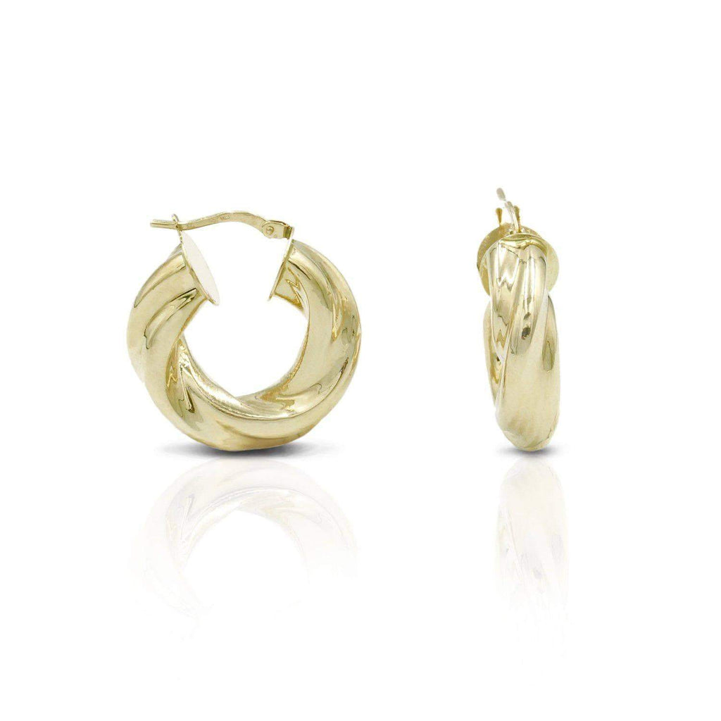 14K Gold snap-bar hollow Polished Hoop earrings